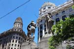 Statues at the corner of Bartolome Mitre, Avenida Roque Sáenz Peña, Buenos Aires, Argentina.