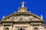 Reconquista pediment of the Basilica Nuestra Senora de la Merced, Buenos Aires, Argentina.