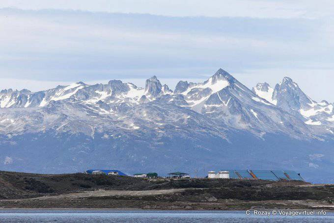 Chilean mountain landscape from the Beagle Channel, Ushuaia - Argentina