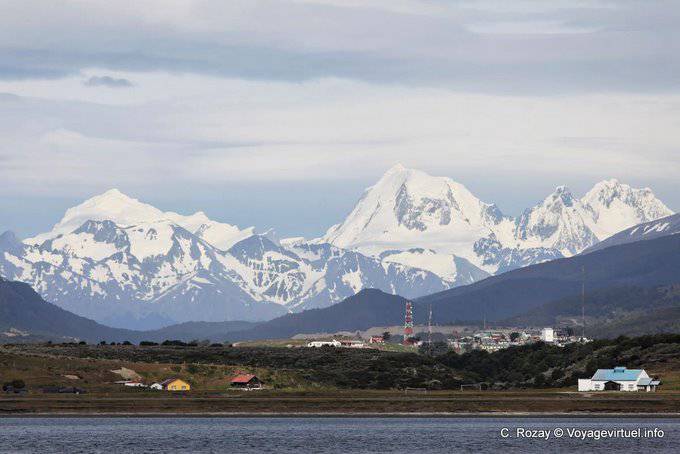 Snowy peaks of Chile, landscape from Beagle Channel, Ushuaia - Argentina