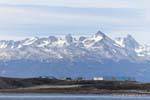 Chilean mountain landscape from the Beagle Channel, Ushuaia, Argentina.