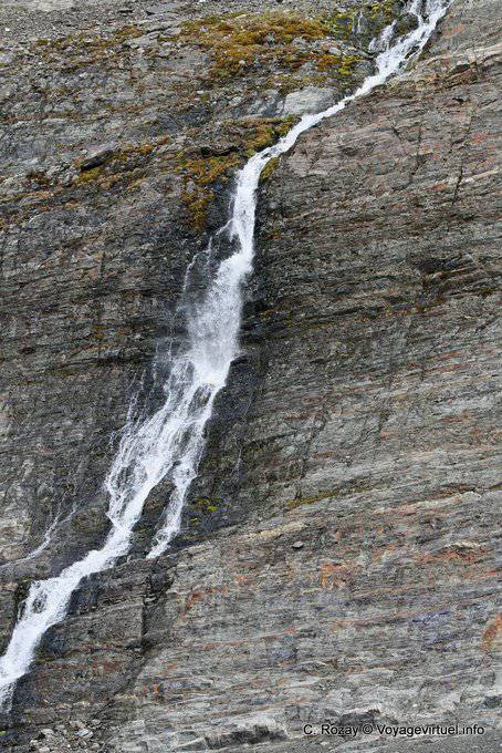 Waterfall at the top of the moraine of the Martial Glacier, Ushuaia - Argentina