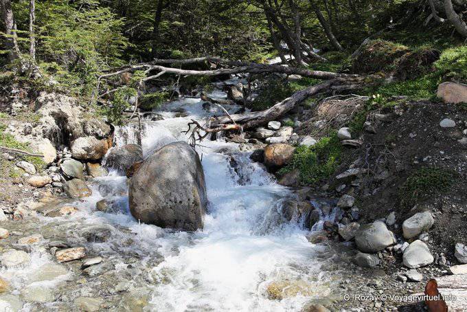 Torrent in the initial climb, Martial Glacier, Ushuaia - Argentina
