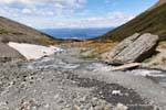 Source of drinking water, among Bosque and moraine Martial Glacier, Ushuaia, Argentina.