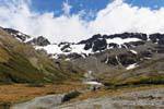 Panorama between Bosque and moraine Martial Glacier, Ushuaia, Argentina.