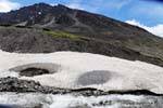Ice cavities between Bosque and moraine Martial Glacier, Ushuaia, Argentina.
