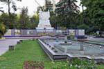 General view of the monument by Manuel Escudero and his ceramic frieze, Plaza de Espana, Mendoza, Argentina.
