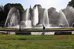 Fountain and water jets, Plaza Indipendenza, Mendoza, Argentina.