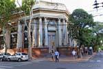 Columns in a corner building, Plaza San Martin, Mendoza, Argentina.