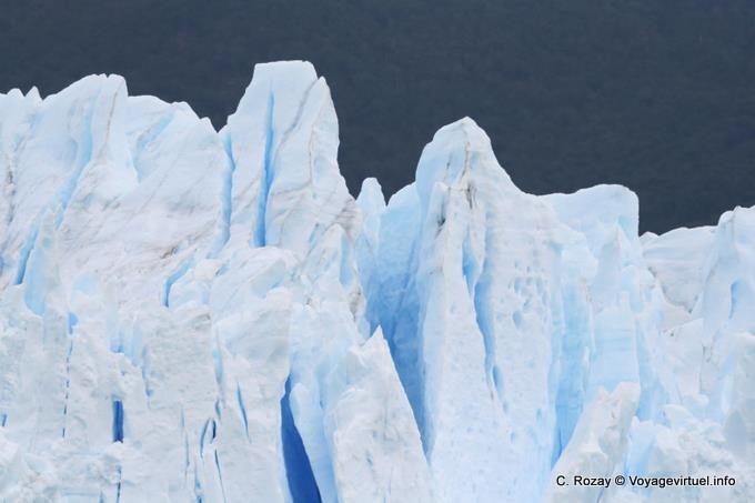 Close-up on top of the ice cliff, Perito Moreno Glacier, El Calafate - Argentina