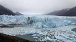 South side of collapse remains to the junction with the península Magallanes, Perito Moreno Glacier, El Calafate, Argentina.