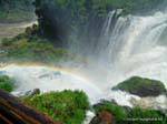 Double rainbow sky in the heart of the falls, Iguazu Falls, Argentina.
