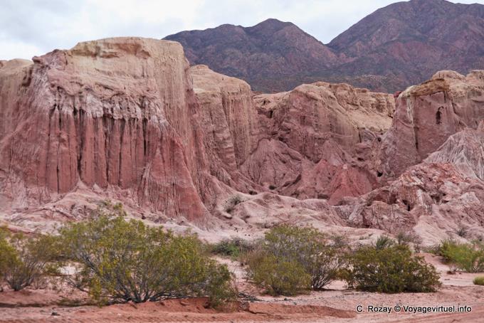 Waste rock formation by ancient waterfalls, Quebrada de las Conchas - Argentina