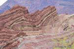 Rock strata of different colors, Quebrada de las Conchas, Argentina.