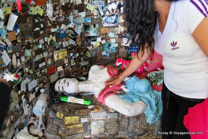 Hand on Deolinda, Difunta Correa, Vallecito, San Juan Province - Argentina
