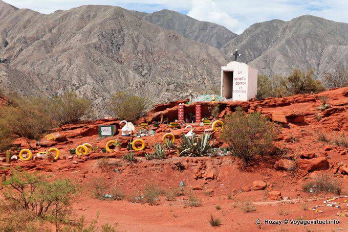 Small shrine to Difunta Correa, Ruta 40 between Villa Union and Chilecito - Argentina