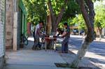 Foosball on the sidewalk, San Agustin de Valle Fertile, Argentina.