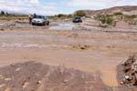 Ruta 40, Hualfin, rio passage in flood, Argentina.