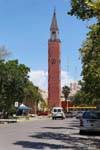 Bell tower of the Cathedral of Saint John the Baptist, San Juan, Argentina.
