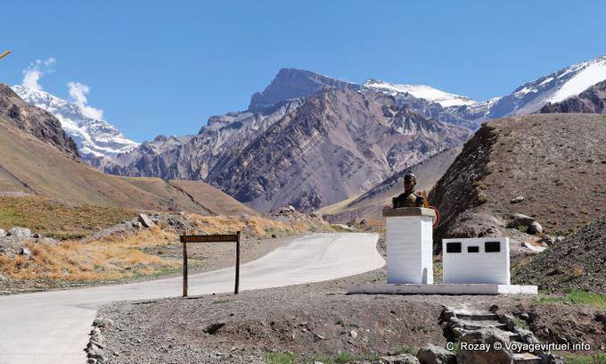 Monument at the entrance of Aconcagua Park Ruta 7 - Argentina