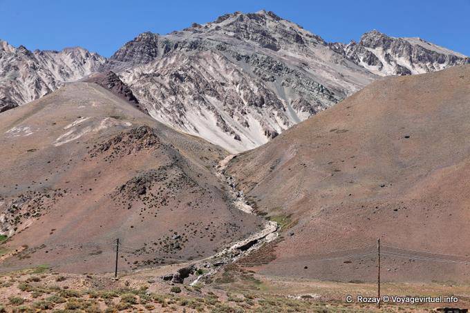 Path torrent, Ruta 7 of Mendoza in Chile - Argentina