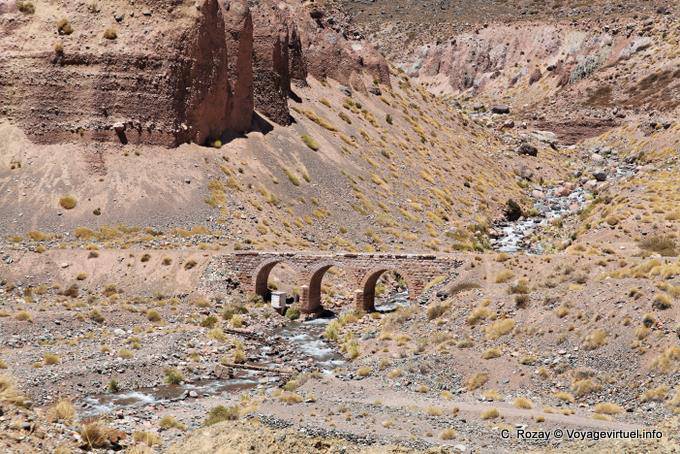 Old stone bridge, Ruta 7 of Mendoza in Chile - Argentina
