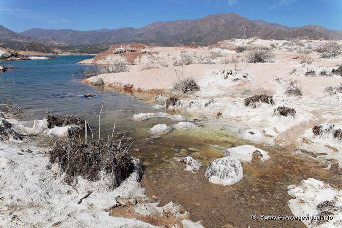 Bank of the artificial lake, Ruta 7 Lago Potrerillos - Argentina