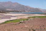 The Rio Mendoza flowing into the embalse, Ruta 7 Lago Potrerillos, Argentina.