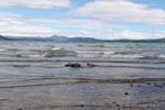 Waves on the beach, Ushuaia Lago Yehuin, Argentina.