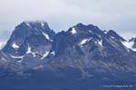 View of Montes Sampaio, Hoste Island in Chile, Parque Nacional Tierra del Fuego, Ushuaia, Argentina.