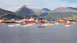Boats in the mountains, Ushuaia, Argentina.