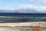 Cold and wind on the Bahia de Ushuaia, Argentina.