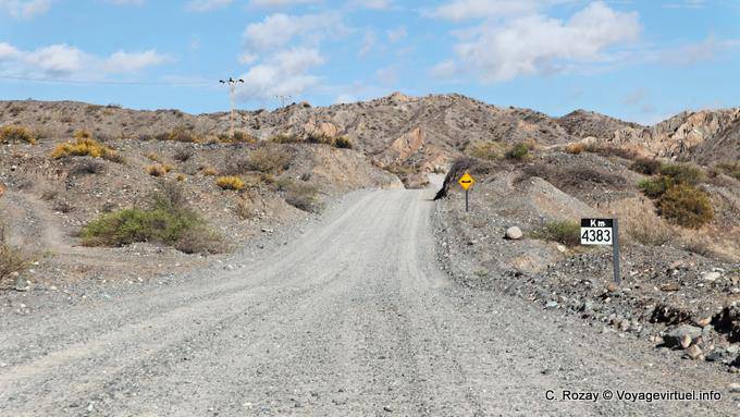 The track at km 4383 Valley Calchaquies, Ruta 40 - Argentina