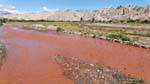 Red water in the river, Angastaco Valley Calchaquies, Ruta 40, Argentina.