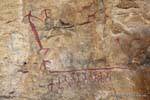 The great Indian men Aoniken, cave painting Tehuelche, Walichu, Argentina.