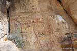 Palaeolithic art cliff, Cave Paintings of Tehuelches, Walichu, Argentina.