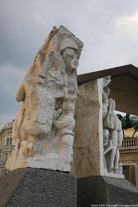 Monument of Alfred Hrdlicka, Albertina Platz, Memorial Antifascist - Vienna - Austria