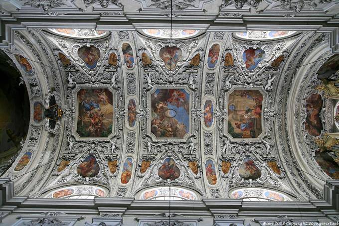 Dominikanerkirche the nave ceiling close-up - Vienna - Austria
