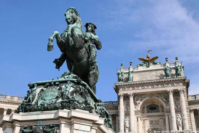 Neueburg statue Prince Eugene of Savoy Helden Platz - Vienna - Austria