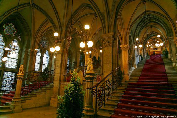 Monumental staircases, Wiener Rathaus, Monumentalen Treppenhausern - Vienna - Austria