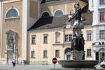 Freyung Platz, Schottenstift Monastery And Fountain, Vienna - Austria.