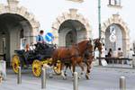 Hofburg, arriving by carriage, Vienna - Austria.