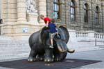Naturhistoriches Museum, climb on elephant, Vienna - Austria.