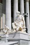 Austrian Parliament, statues of ancient historians, Vienna - Austria.