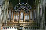 Votivkirche, pipe organ and rose window, Vienna - Austria.