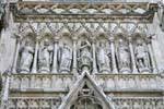Votivkirche, gate, close up statues, Vienna - Austria.
