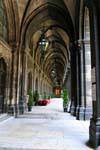 Wiener Rathaus, pass with Gothic arches, Vienna - Austria.