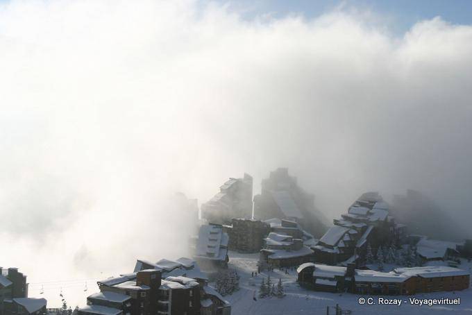 Ghostly mist, Avoriaz - Alps, France