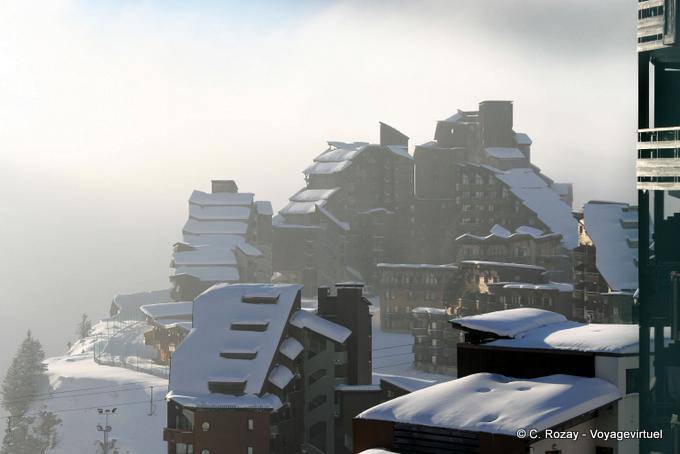 City view in winter Avoriaz - Alps, France
