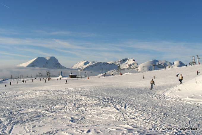 At the bottom of the ski slopes, Avoriaz - Alps, France